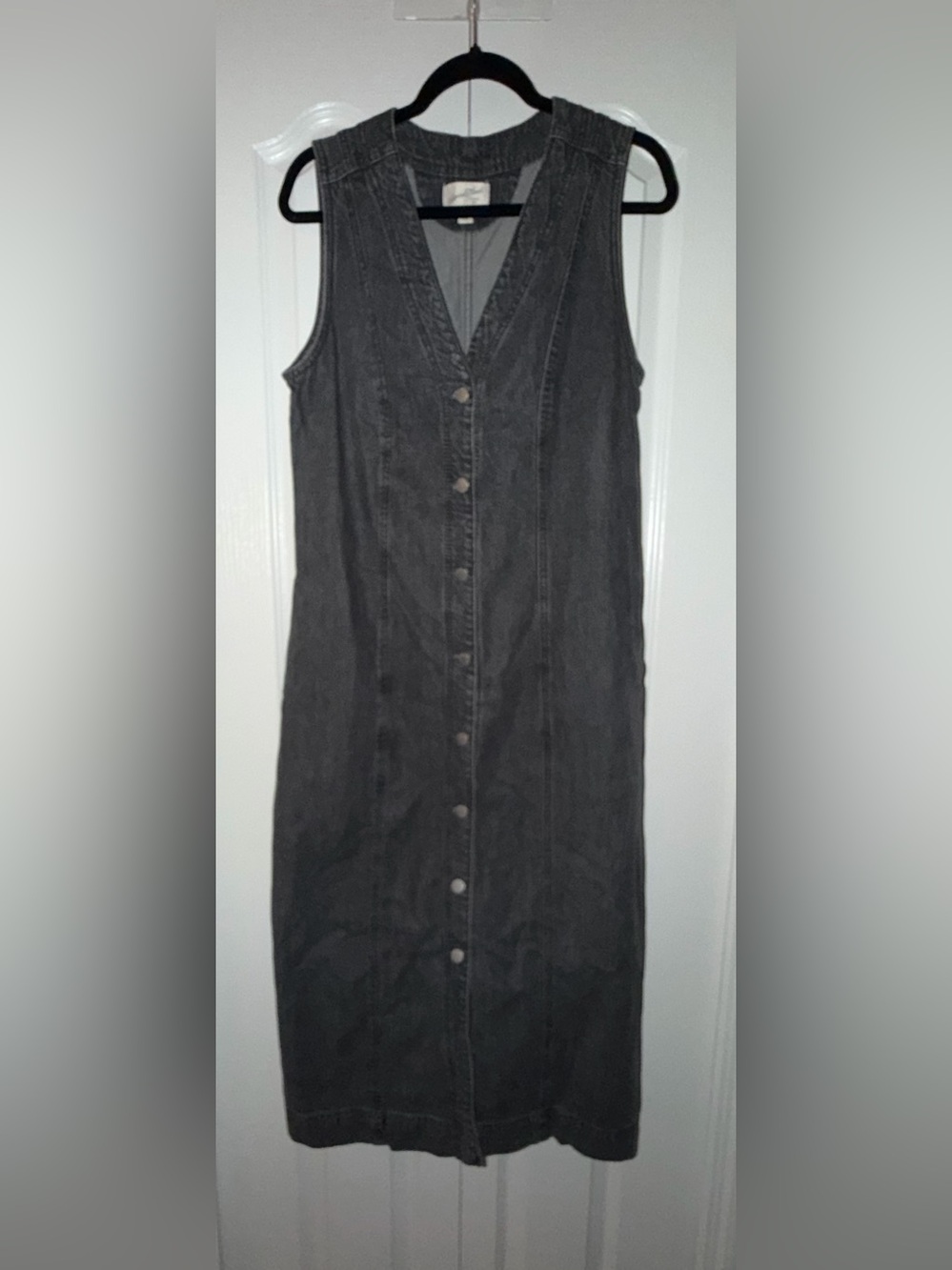 Gray denim maxi dress